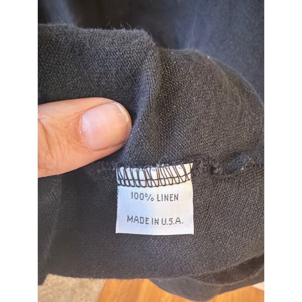 Bryn Walker Tunic Women Large Black Linen Cowl Neck Asymmetric Lagenlook Top - Picture 7 of 10